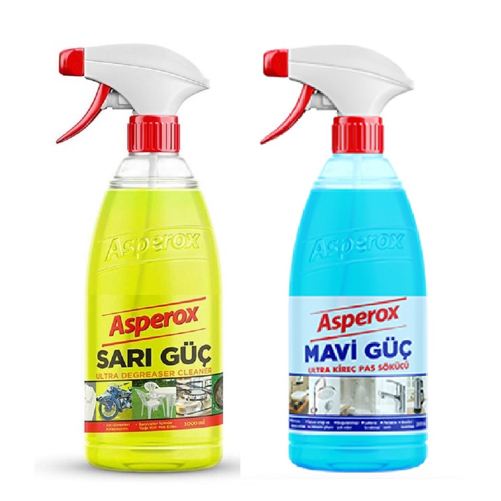 اسپری آسپروکس زرد و آبی پاک کننده چربی و رسوب دو عددی هر کدام 1000 میل ASPEROX  