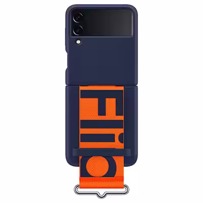 کاور سامسونگ مدل Silicone Cover With Strap مناسب برای گوشی موبایل سامسونگ Galaxy Z FLIP3 5G به همراه بند نگهدارنده