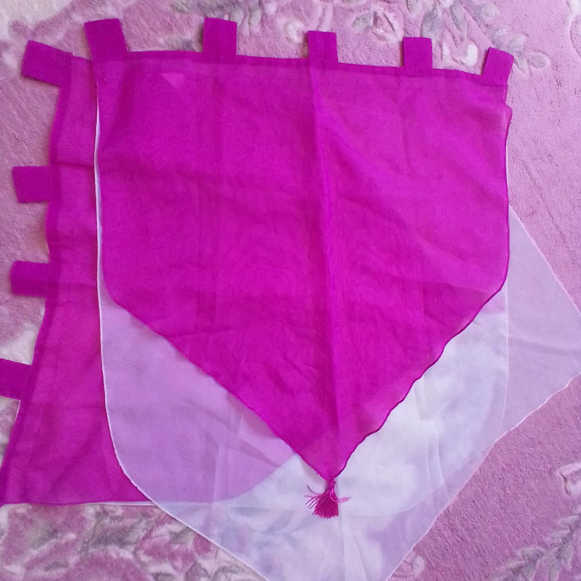 پرده حریر دو لایه.  بدون نیاز به نوار پرده عرض 120 و  ارتفاع 84 سانت