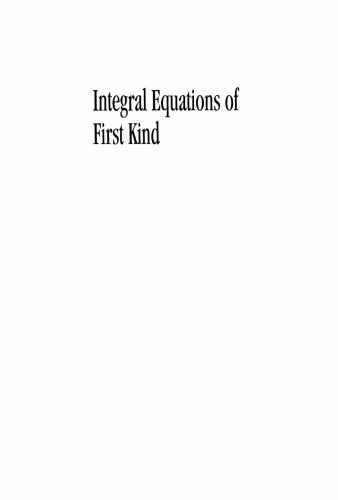 خرید و دانلود نسخه کامل کتاب Integral equations of first kind