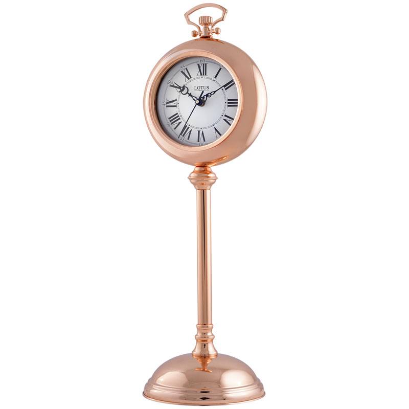 ساعت روميزی فلزی لوتوس کد محصول: SANTA CLARA TC-804-ROSEGOLD