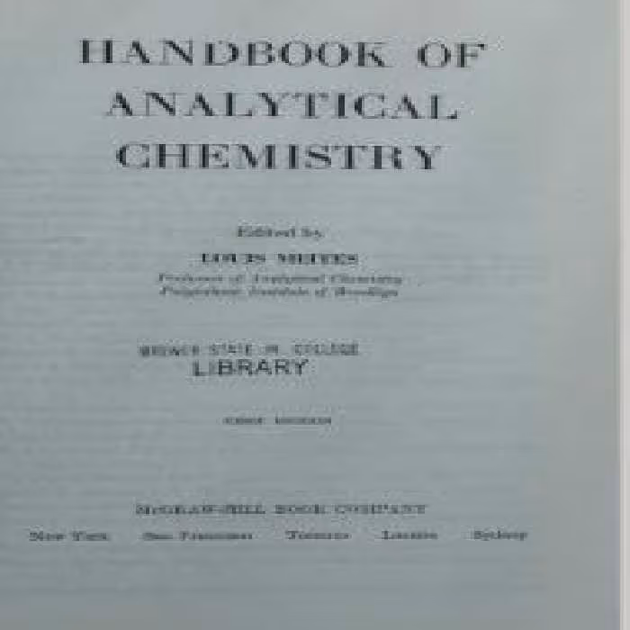 خرید و دانلود نسخه کامل کتاب Handbook of analytical chemistry - Pdf