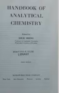 خرید و دانلود نسخه کامل کتاب Handbook of analytical chemistry - Pdf