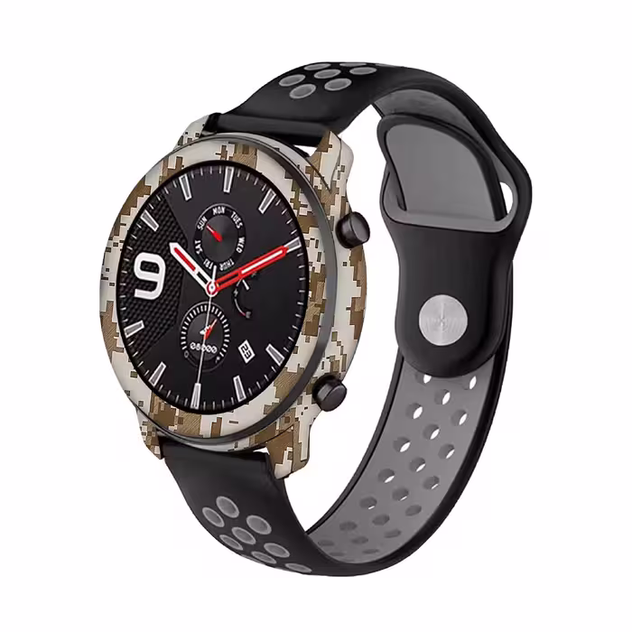 برچسب ماهوت طرح Army Desert Pixel مناسب برای ساعت هوشمند شیایومی Amazfit GTR 47mm