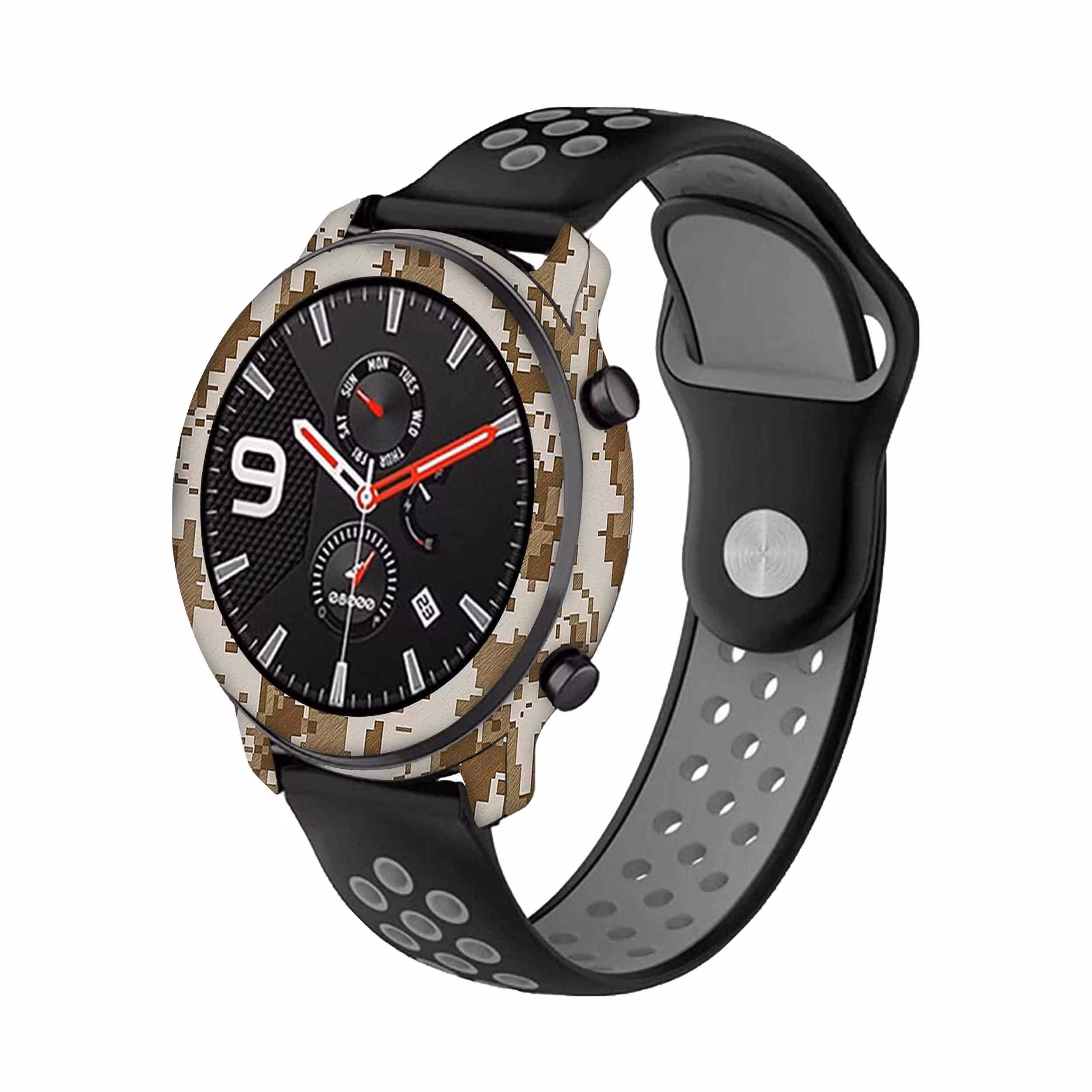 برچسب ماهوت طرح Army Desert Pixel مناسب برای ساعت هوشمند شیایومی Amazfit GTR 47mm