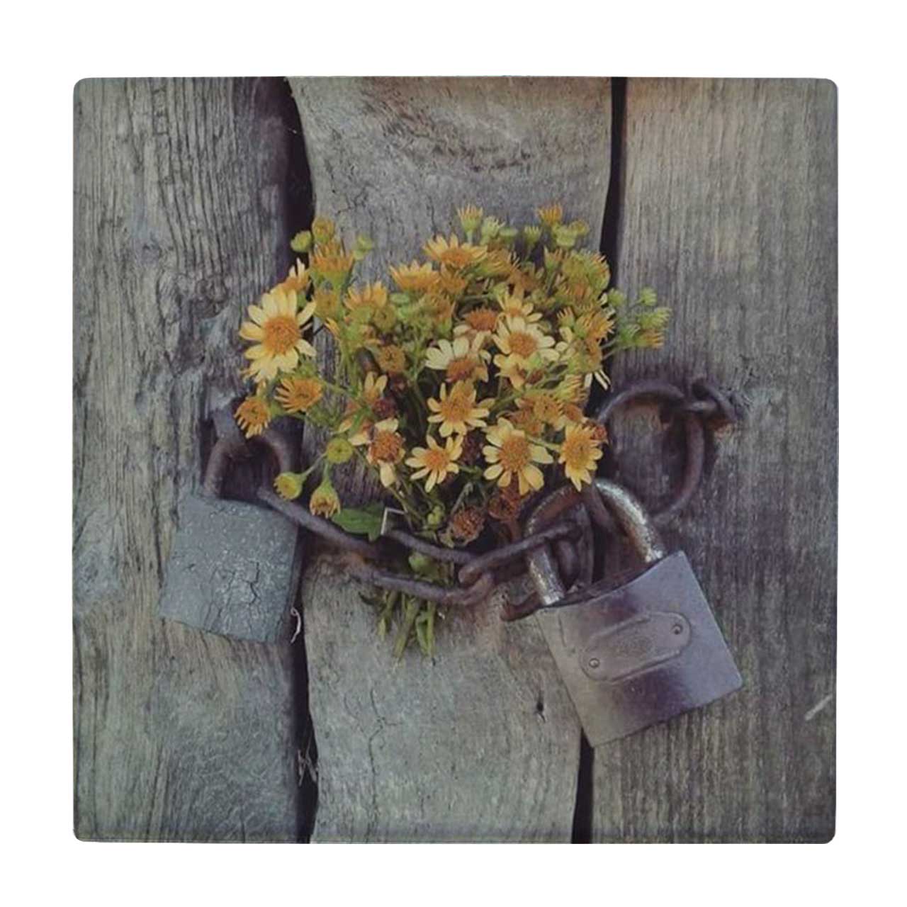 زیر لیوانی طرح قفل در قدیمی و گل کد 4056534_2651