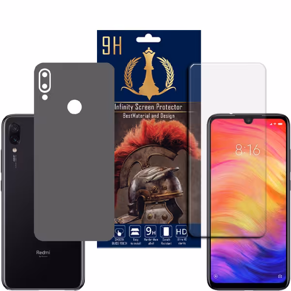 برچسب پوششی اینفینیتی مدل PRO MAX مناسب برای گوشی موبایل شیائومی REDMI NOTE 7 / REDMI NOTE 7S / REDMI NOTE 7 PRO به همراه محافظ صفحه نمایش