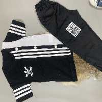  ست بلوز شلوار  آدیداس سیاه  پنبه گلکسی  سایز 45 جثه ریز یا سایز 40