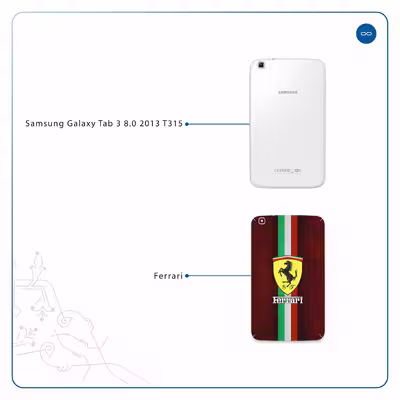 برچسب پوششی ماهوت مدل Ferrari مناسب برای تبلت سامسونگ Galaxy Tab 3 8.0 2013 T315