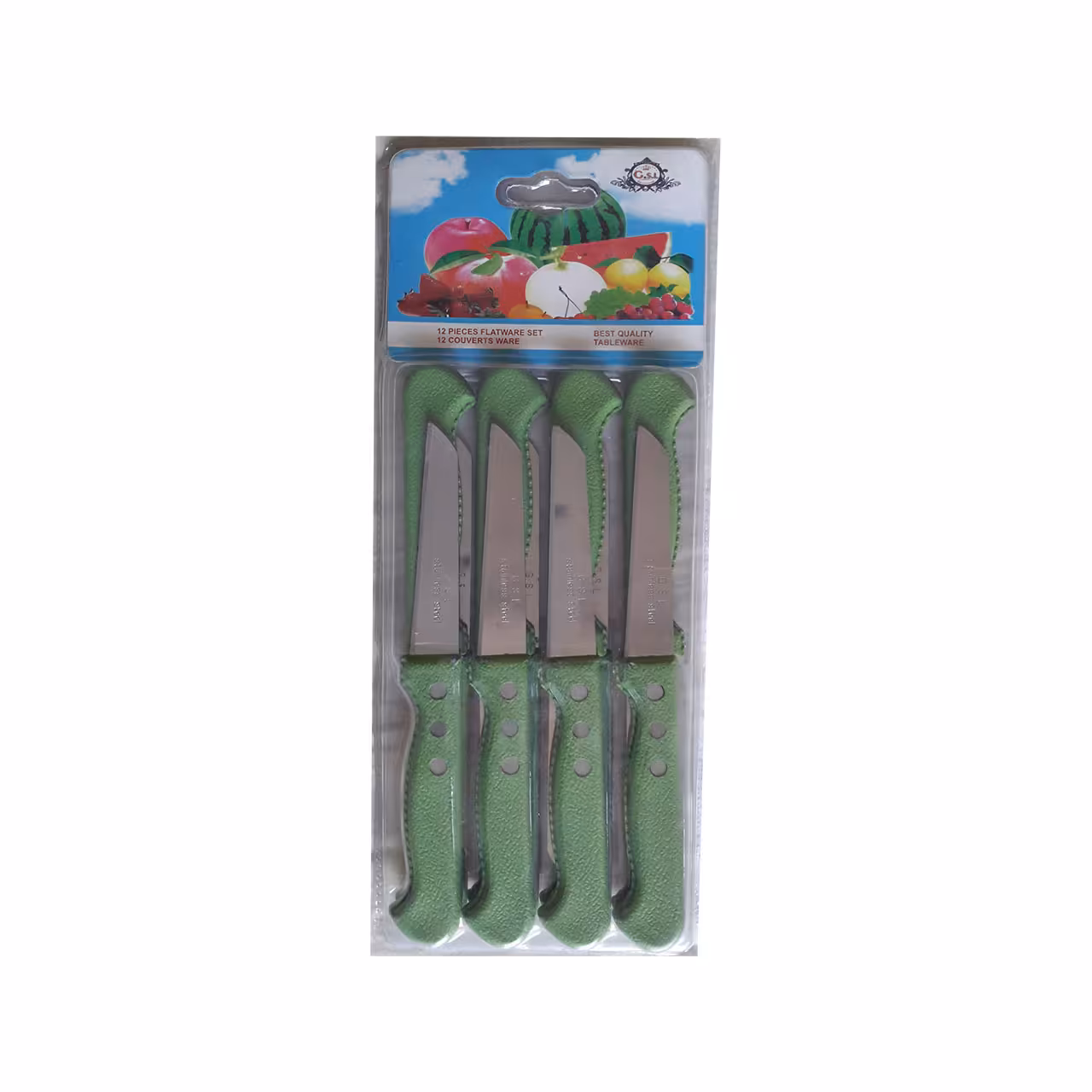 کارد میوه خوری جی اس ال مدل 3میخ بسته 12 عددی