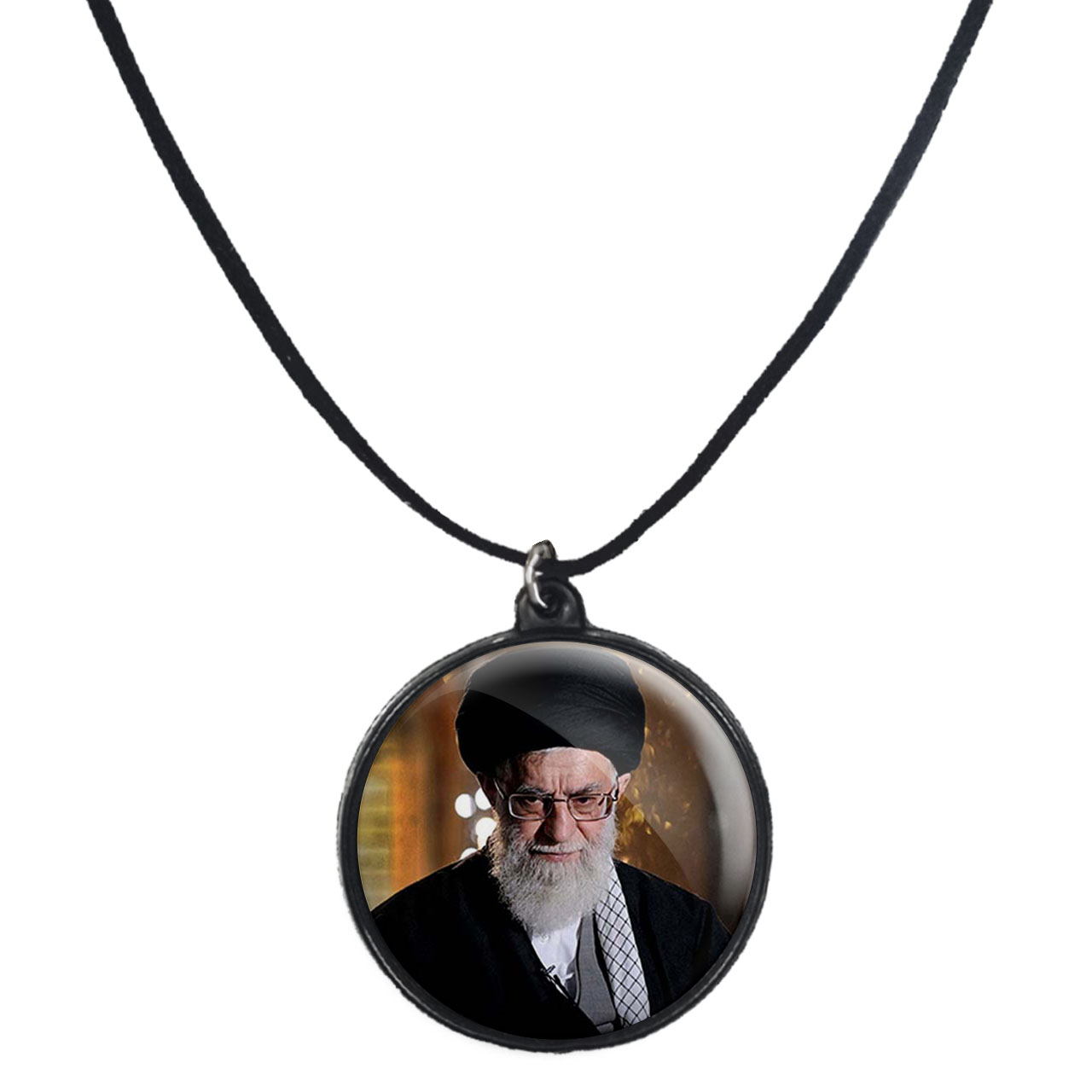 گردنبند پرمانه طرح تصویر آیت الله خامنه ای کد pmb.11747 مدل دو طرفه