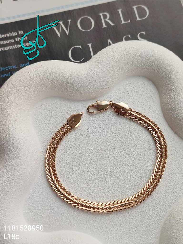 خرید دستبند زنانه جدید مارک ژوپینگ رنگ ثابت طلایی ضدحساسیت آبکاری طلا کیفیت عالی کد 1215828 - ردگل
