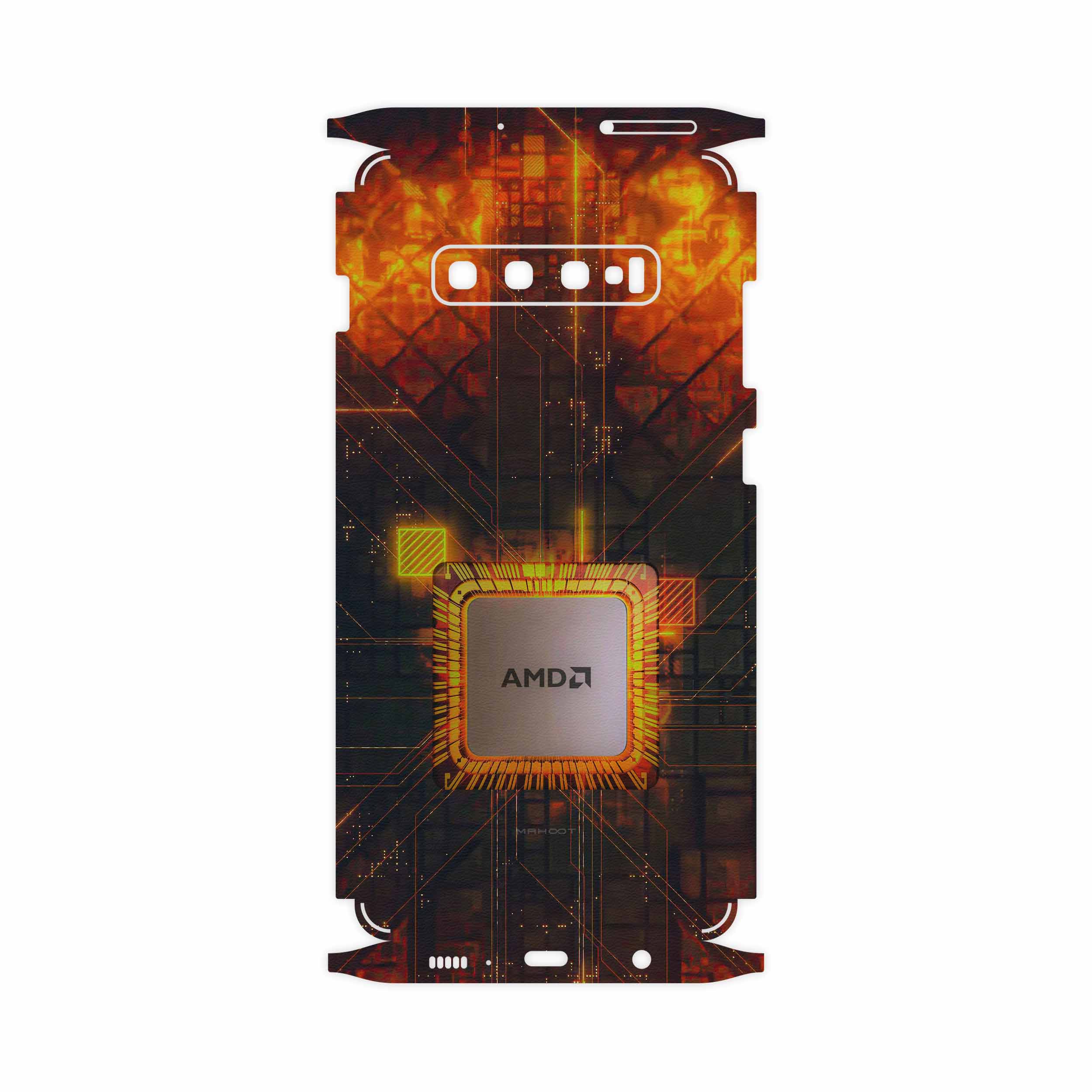 برچسب پوششی ماهوت مدل AMD Brand-FullSkin مناسب برای گوشی موبایل سامسونگ Galaxy S10 Plus