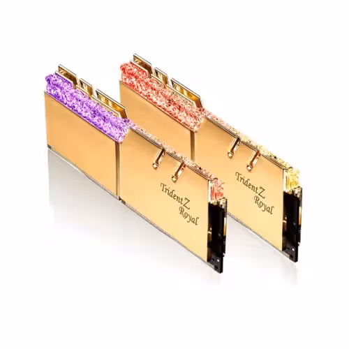 رم گیمینگ G.SKILL Trident Z Royal Gold RGB ظرفیت 32 گیگ (2×16GB) فرکانس 3200MHz DDR4