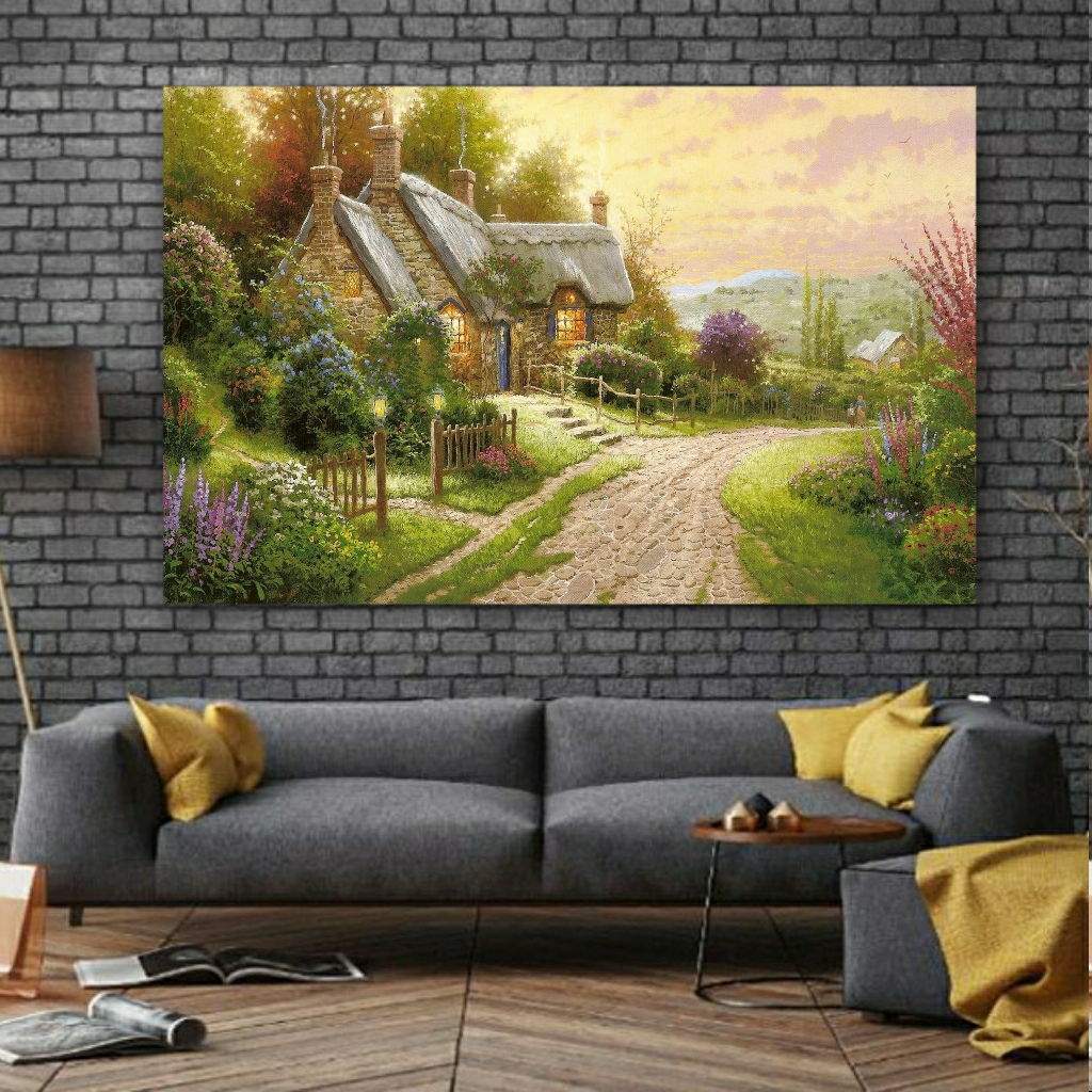 تابلو بوم طرح نقاشی طبیعت اثر توماس کین کید مدل SDB1742