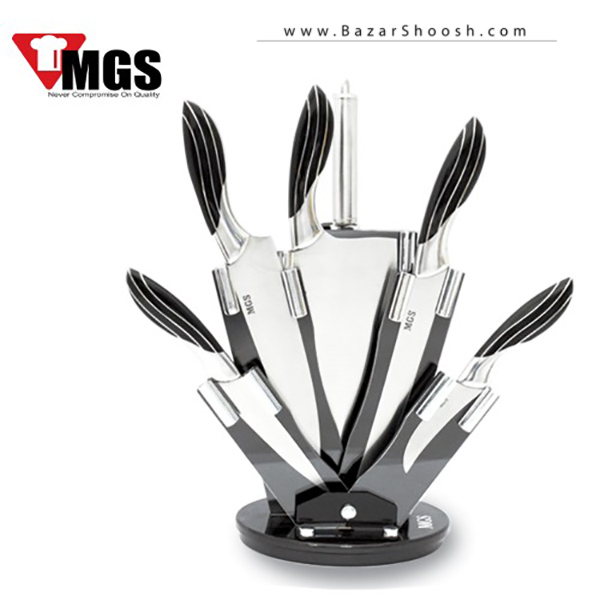 سرویس 9پارچه کارد و ساطور استیل MGS طرح 5