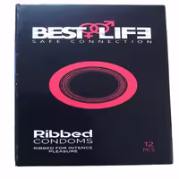 کاندوم بست لایف مدل Ribbed بسته 12 عددی