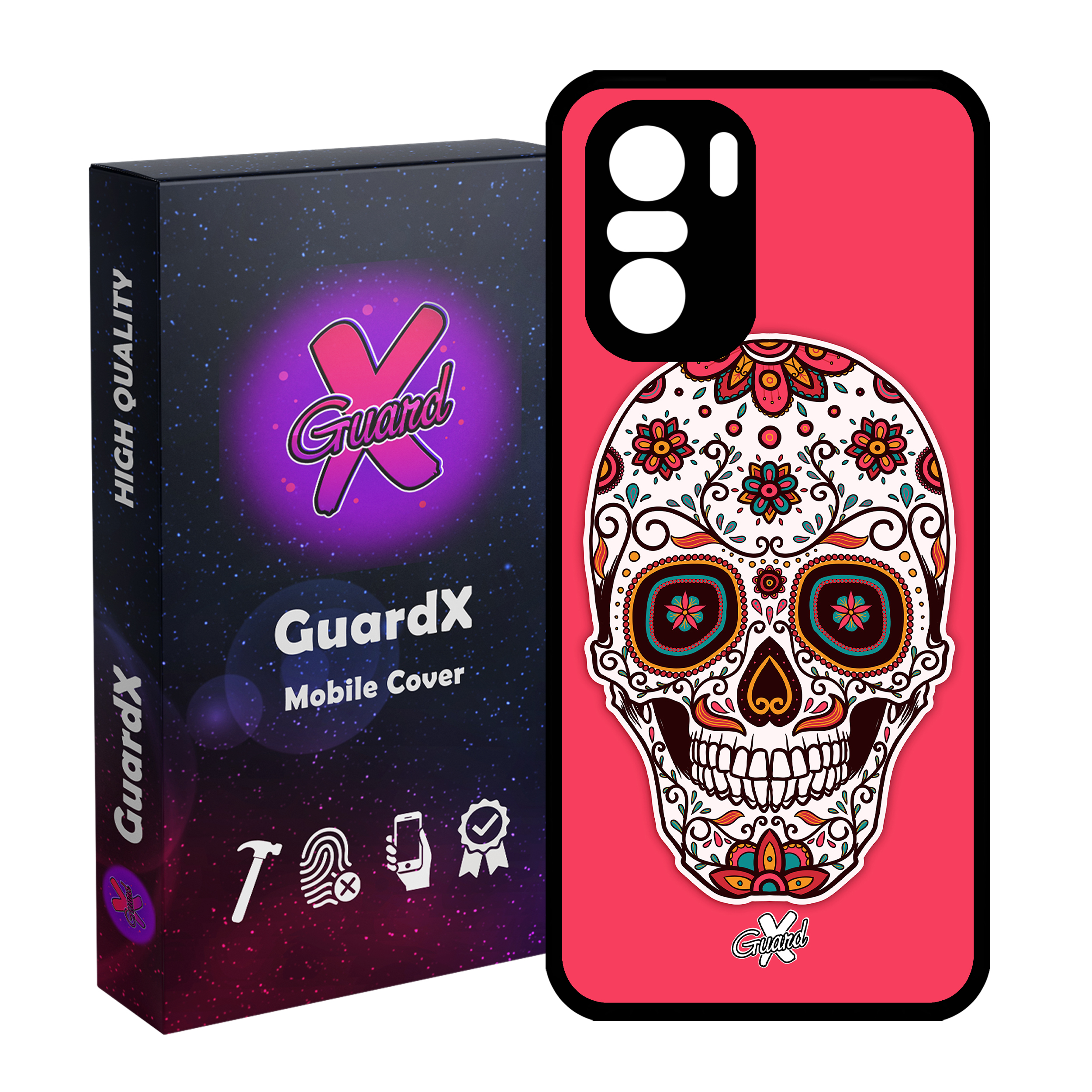 کاور گارد ایکس طرح Skull مدل Glass10116 مناسب برای گوشی موبایل شیائومی Poco F3/MI 11X/MI 11X Pro/Redmi K40/K40 Pro