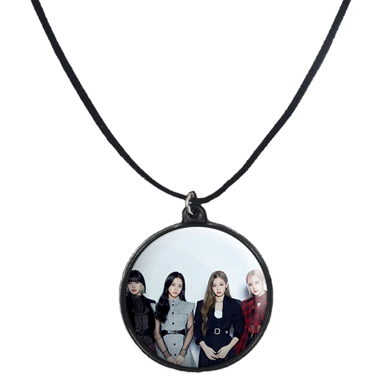 گردنبند پرمانه طرح بلک پینک کد pmb.17758 مدل دو طرفه