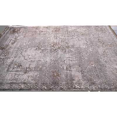 فرش ماشینی زمرد مشهد طرح پتینه کد TA119 زمینه طوسی