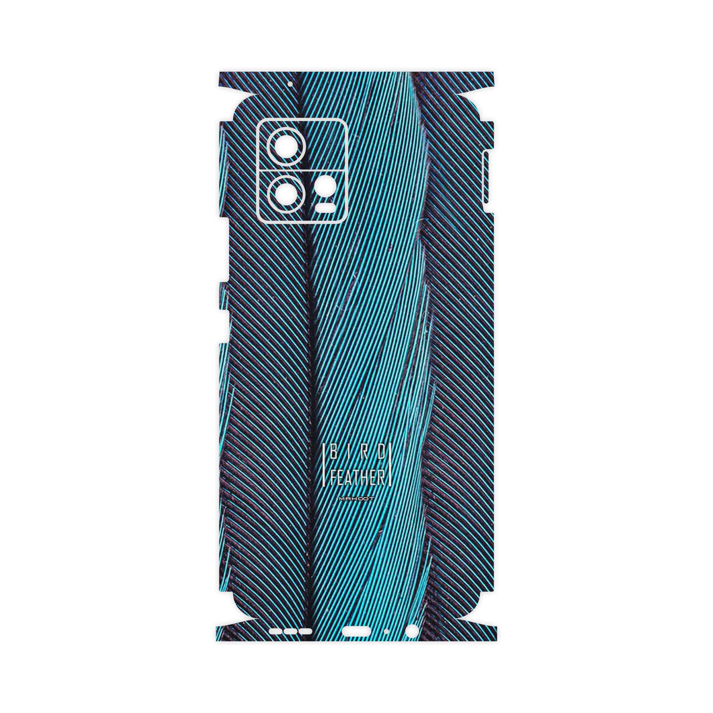 برچسب پوششی ماهوت مدل Turquoise feathers-FullSkin مناسب برای گوشی موبایل موتورولا Moto G72