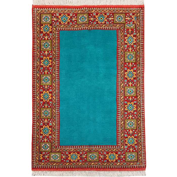 فرش دستبافت یک و نیم متری طرح زمینه ساده کد AA483