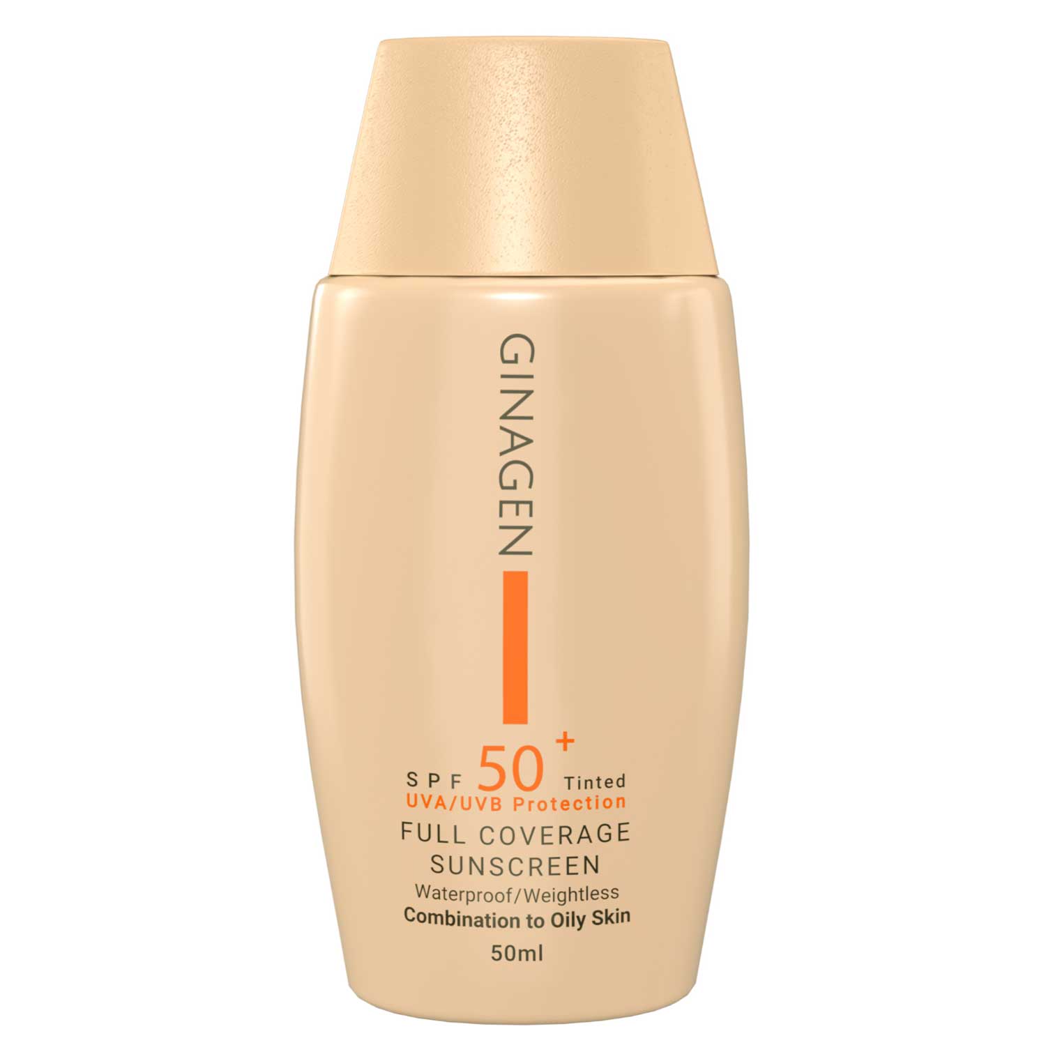 ضد آفتاب رنگی پوست چرب و مختلط ژیناژن Ginagen با spf50