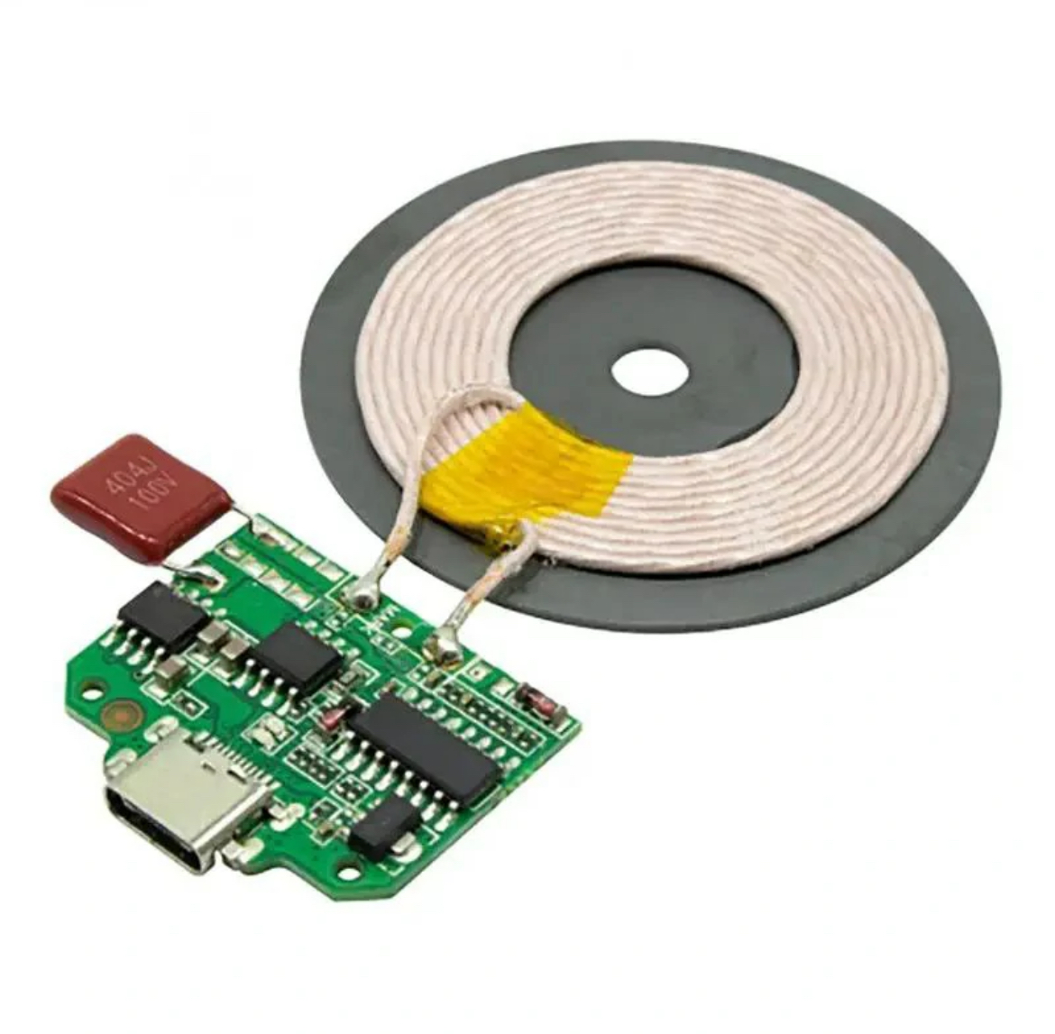 ماژول شارژر وایرلس 15W با ورودی Type-C به همراه صفحه کویل شارژ