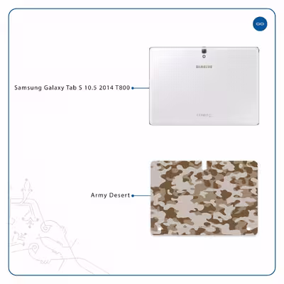برچسب پوششی ماهوت مدل Army-Desert مناسب برای تبلت سامسونگ Galaxy Tab S 10.5 2014 T800