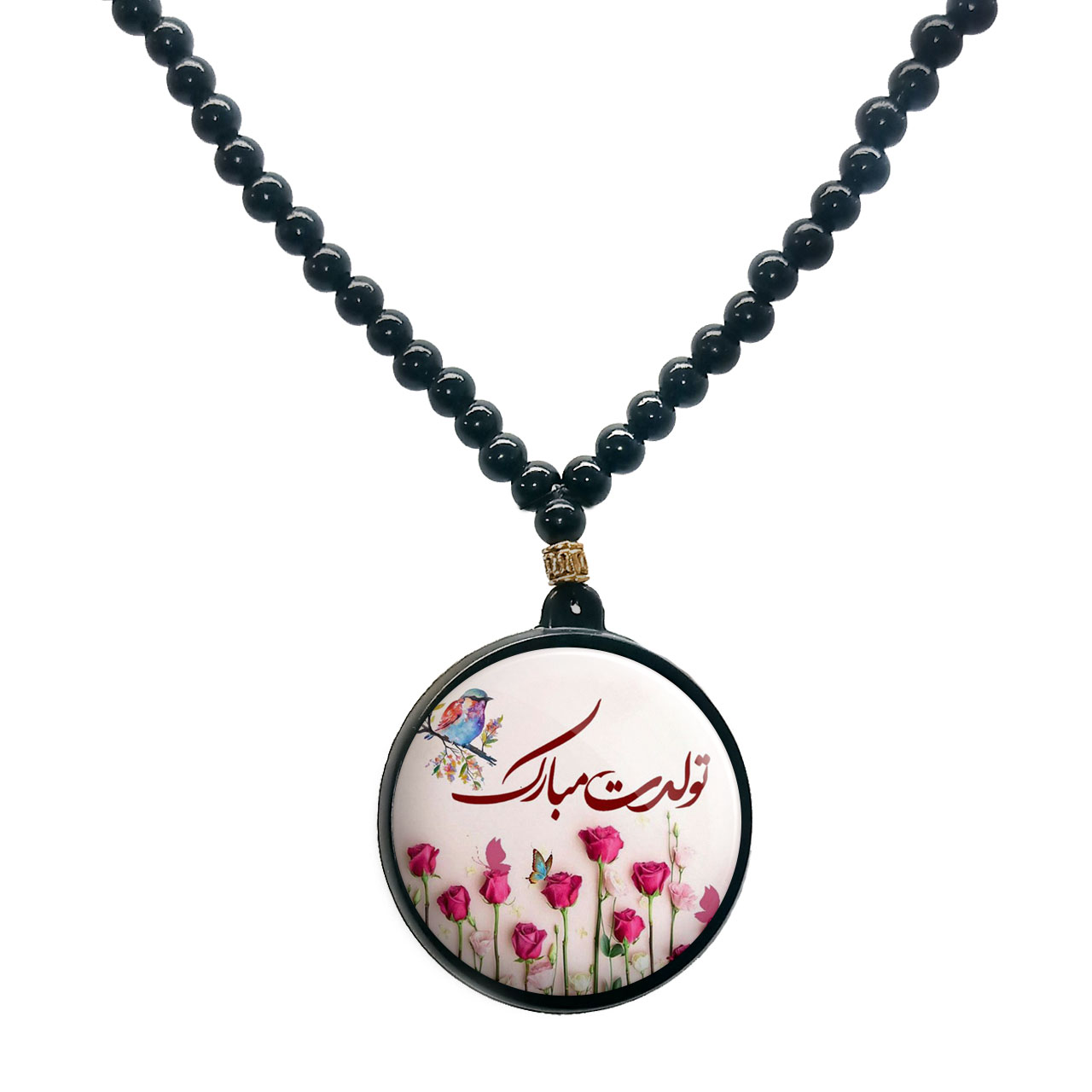 گردنبند پرمانه طرح تولد کد pmd.25828 مدل دو طرفه