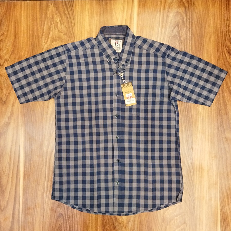 پیراهن آستین کوتاه صد در صد نخی چهارخانه (کد 47)