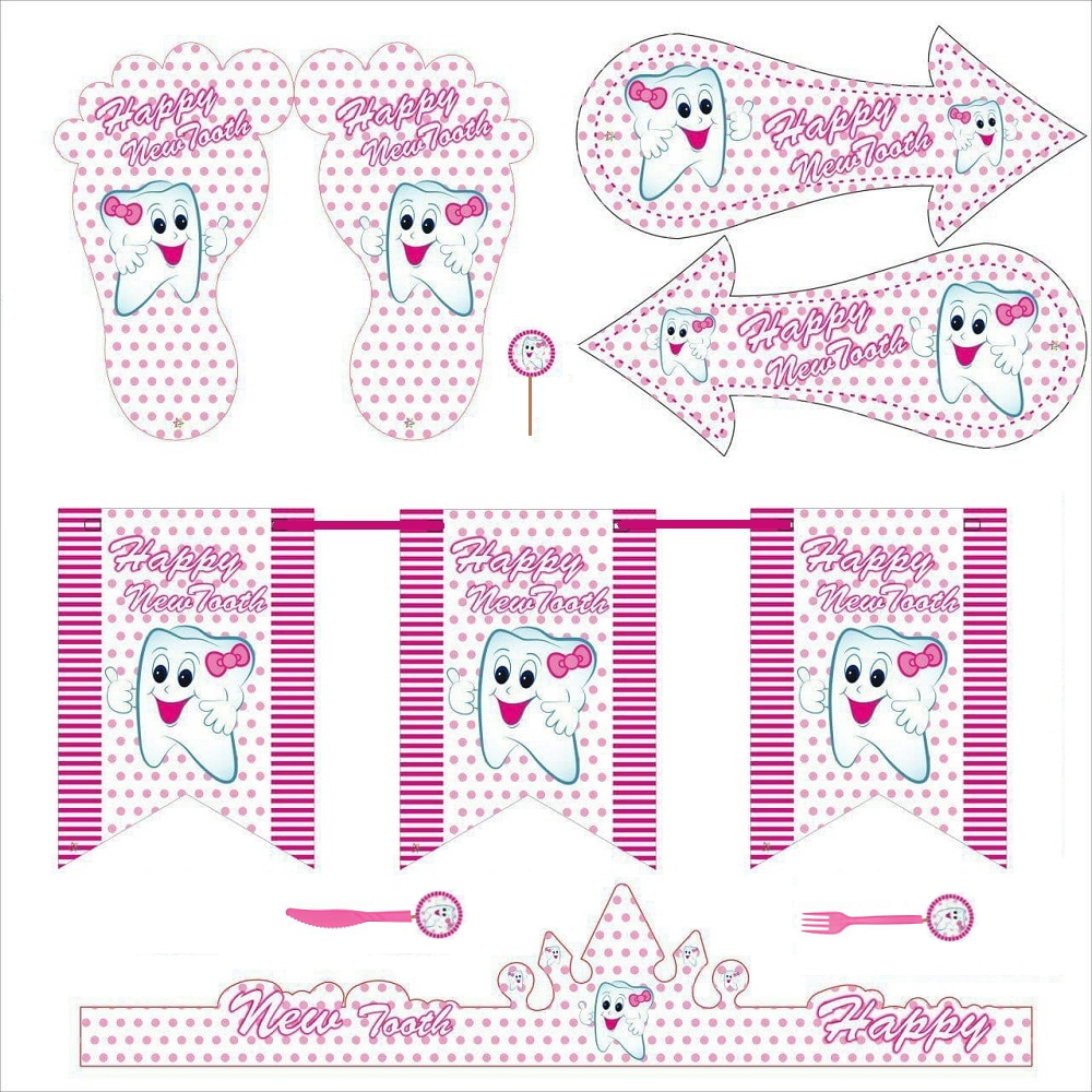 مجموعه 131 عددی تم طرح دندونی مدل دختر