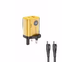 شارژر دیواری جی بی کیو مدل HC-LC20 توان 20 وات به همراه کابل تایپ سی