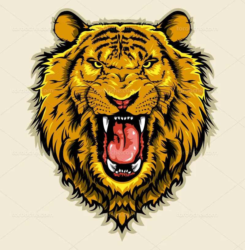 وکتور لوگو سر شیر عصبانی | گرافیک با طعم تربچه