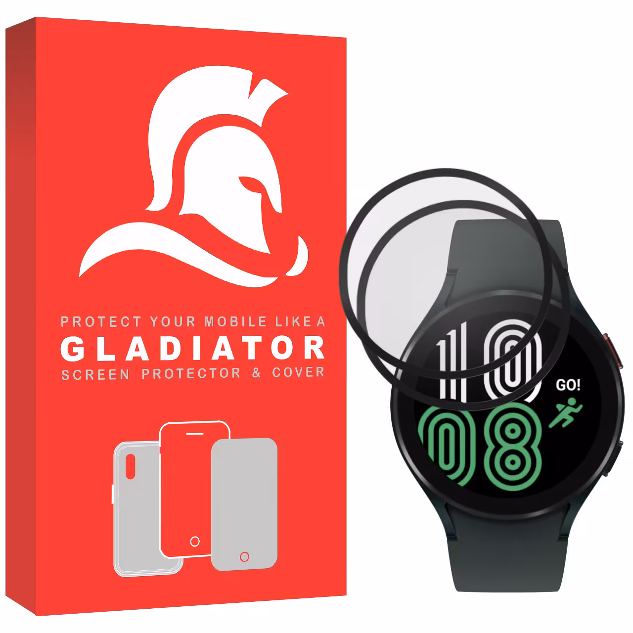 محافظ صفحه نمایش گلادیاتور مدل GWP2000 مناسب برای ساعت هوشمند سامسونگ Galaxy Watch 4 40mm بسته دو عددی