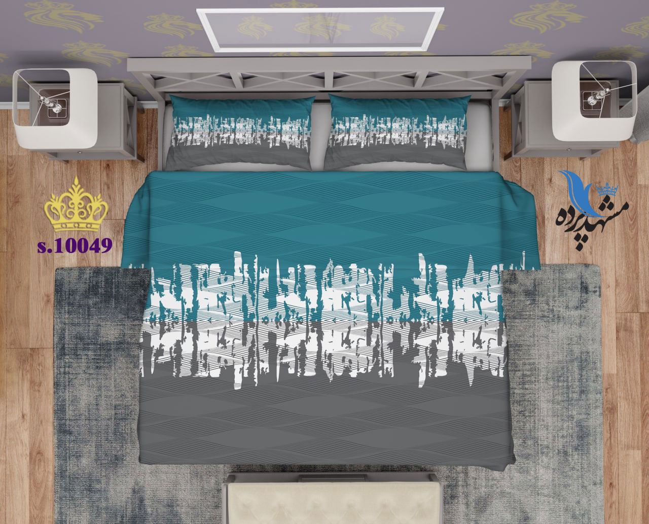 ست روتختی دو نفره طرح فانتزی ترکیب رنگ S10049