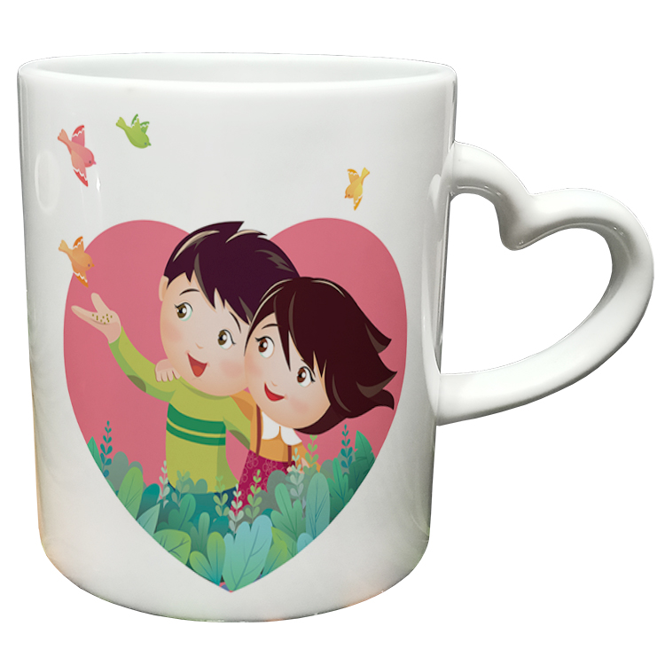 ماگ مدل دسته قلبی طرح عاشقانه کد 223