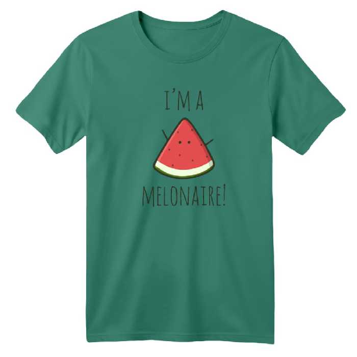 تی شرت آستین کوتاه بچگانه مدل هندوانه یلدایی کد 17 رنگ سبز سدری