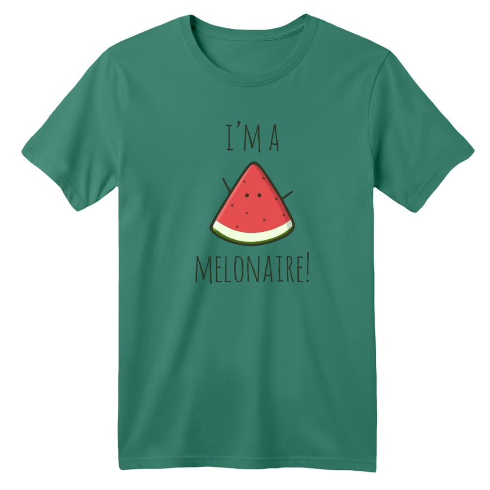 تی شرت آستین کوتاه بچگانه مدل هندوانه یلدایی کد 17 رنگ سبز سدری