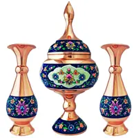 ست 3 تکه گلدان و شکلات خوری مسی مدل پرداز کد so24