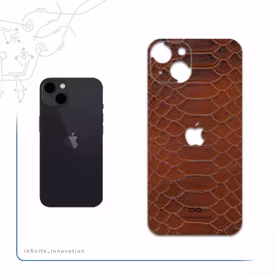 برچسب پوششی ماهوت مدل Brown-Snake-Leather مناسب برای گوشی موبایل اپل iPhone 13