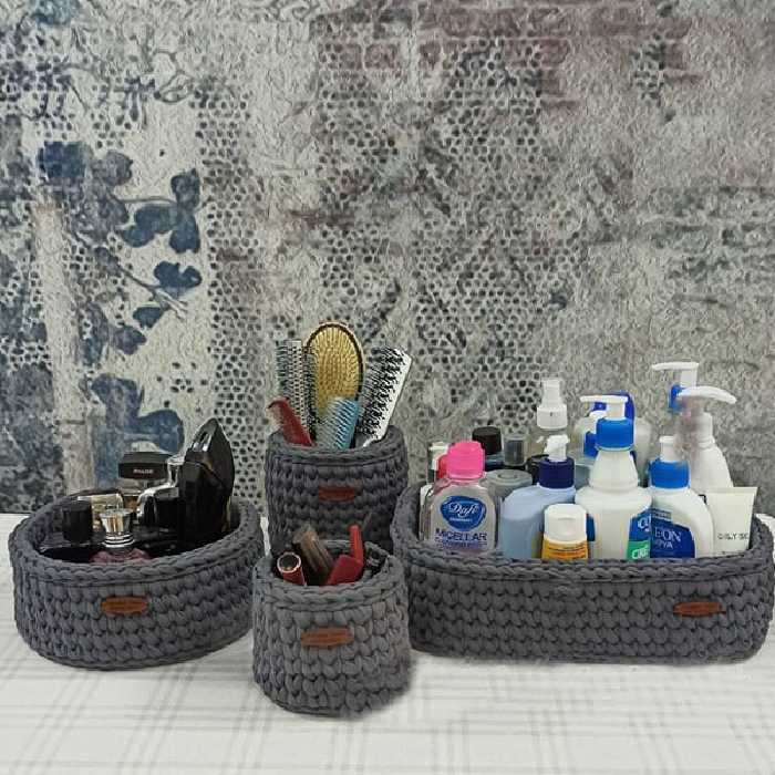  سبد قلاب بافی تریکو کد 38 مجموعه 4 عددی