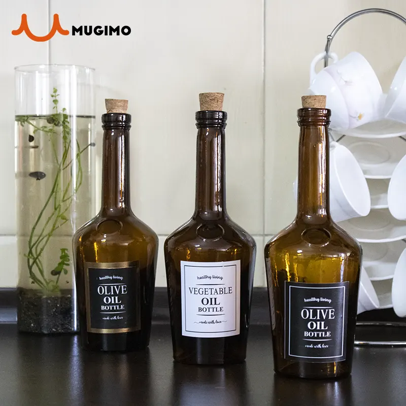 بطری شیشه ای روغن حجم 500 میلی لیتر