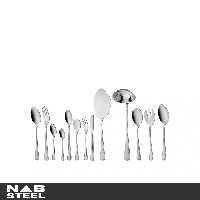 سرویس قاشق و چنگال ناب استیل 116 پارچه مدل برلین استیل براق جعبه کادویی