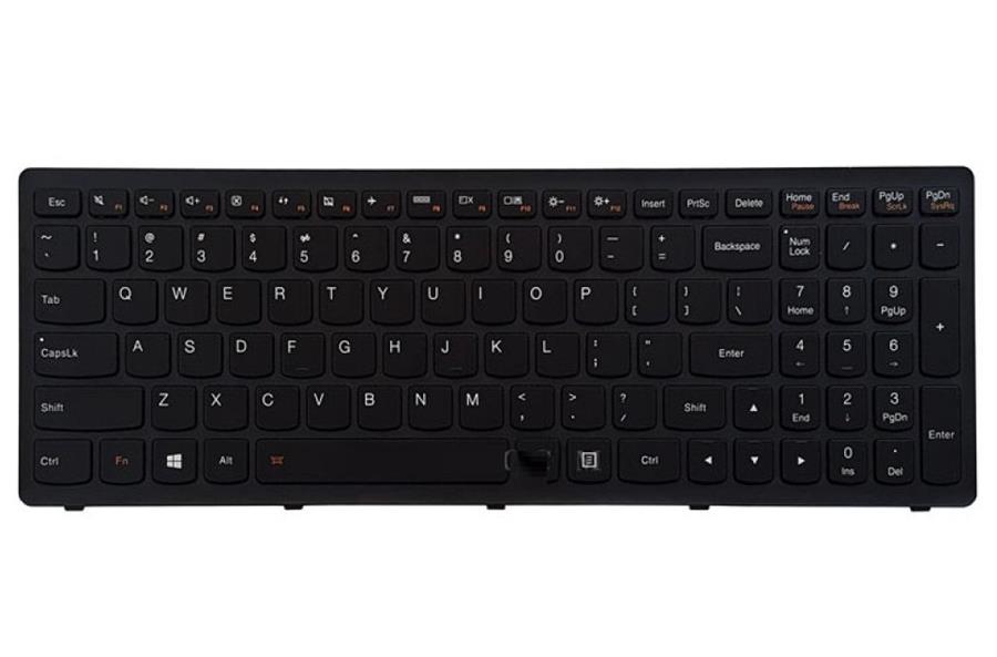 کیبورد لپ تاپ لنوو Ideapad S500s-Z510P-Z500P_Flex2-15D مشکی با بک لایت با فریم
