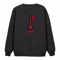سویشرت زنانه مدل دماسنج Love رنگ مشکی