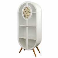 ويترين کتابخانه چوبی همراه با ساعت لوتوس کد محصول: HGDC-82-WOODHILL