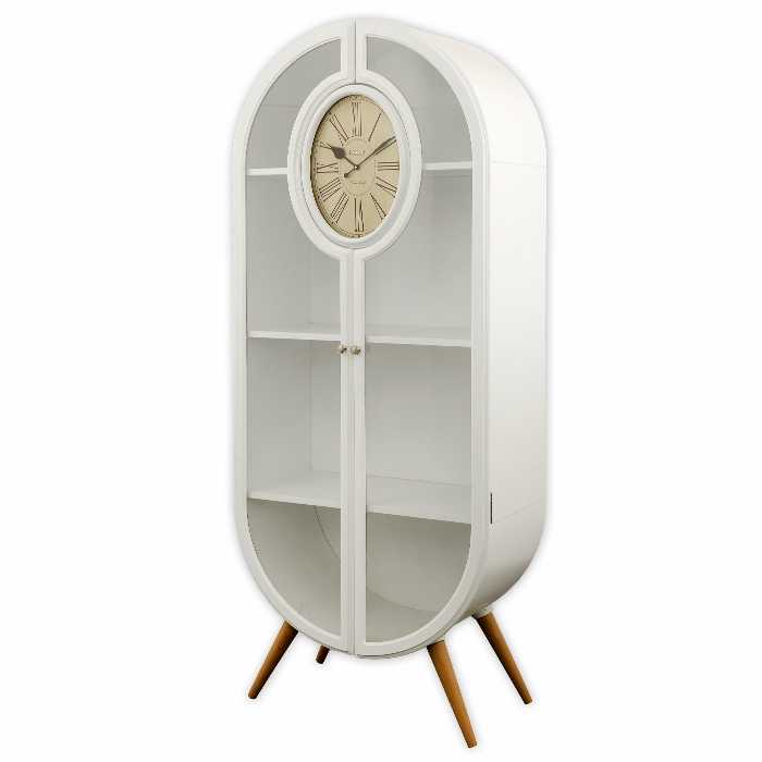 ويترين کتابخانه چوبی همراه با ساعت لوتوس کد محصول: HGDC-82-WOODHILL