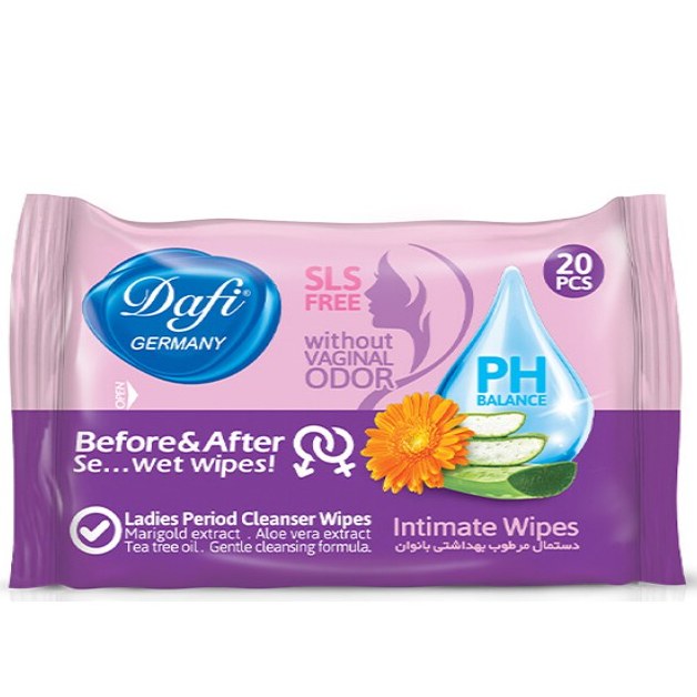 دستمال مرطوب بهداشتی دافی مدل لیدیز 