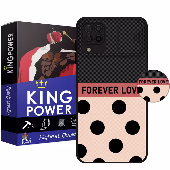 کاور کینگ پاور مدل FOREVER LOVE مناسب برای گوشی موبایل سامسونگ Galaxy A22 4G به همراه پایه نگهدارنده